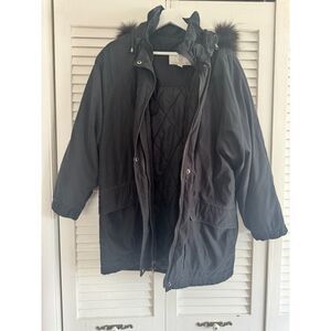 London Fog Fur Hooded Winter Coat